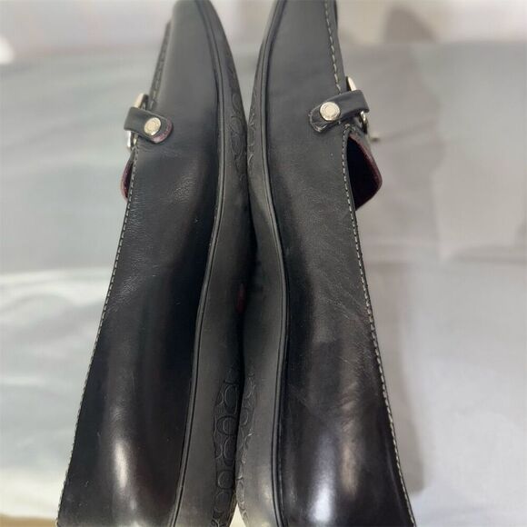 Coach Dorie Black Leather Bit Loafers Size 7.5M Equestrian Horsebit Flats Shoes - Picture 7 of 10